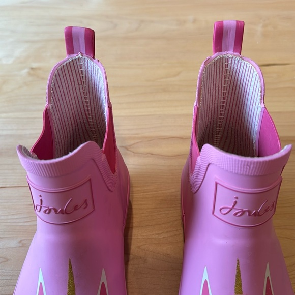 Girls Joules Pink Unicorn Rain Boot Wellies in size 2 🦄 Short Unicorn Boots - Picture 3 of 11